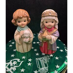 Vtg 2X SEARS Porcelain Bisque Nativity Figurines Shepherd Wise Man REPLACEMENT
